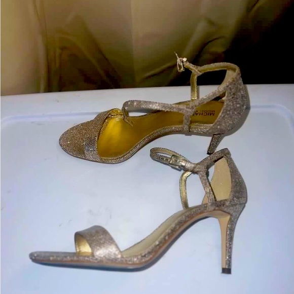 KORS Gold Sparkle Heels - Picture 2 of 10